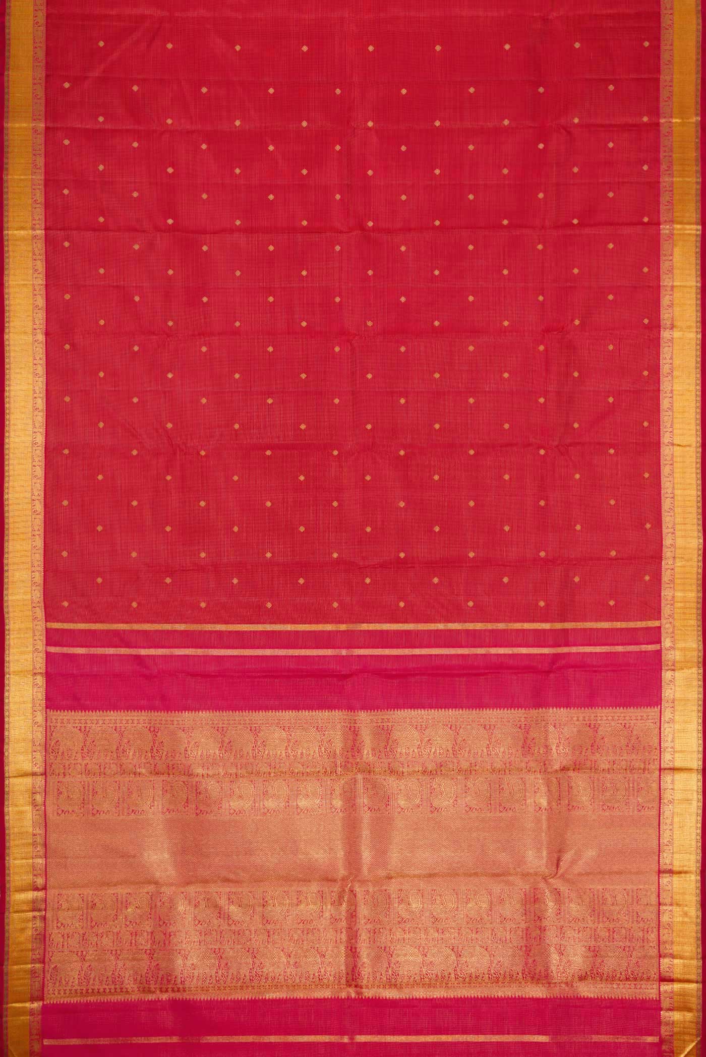Pure Silk Pure Zari Maroon Dual Tone Kanjivaram Saree - Image 6