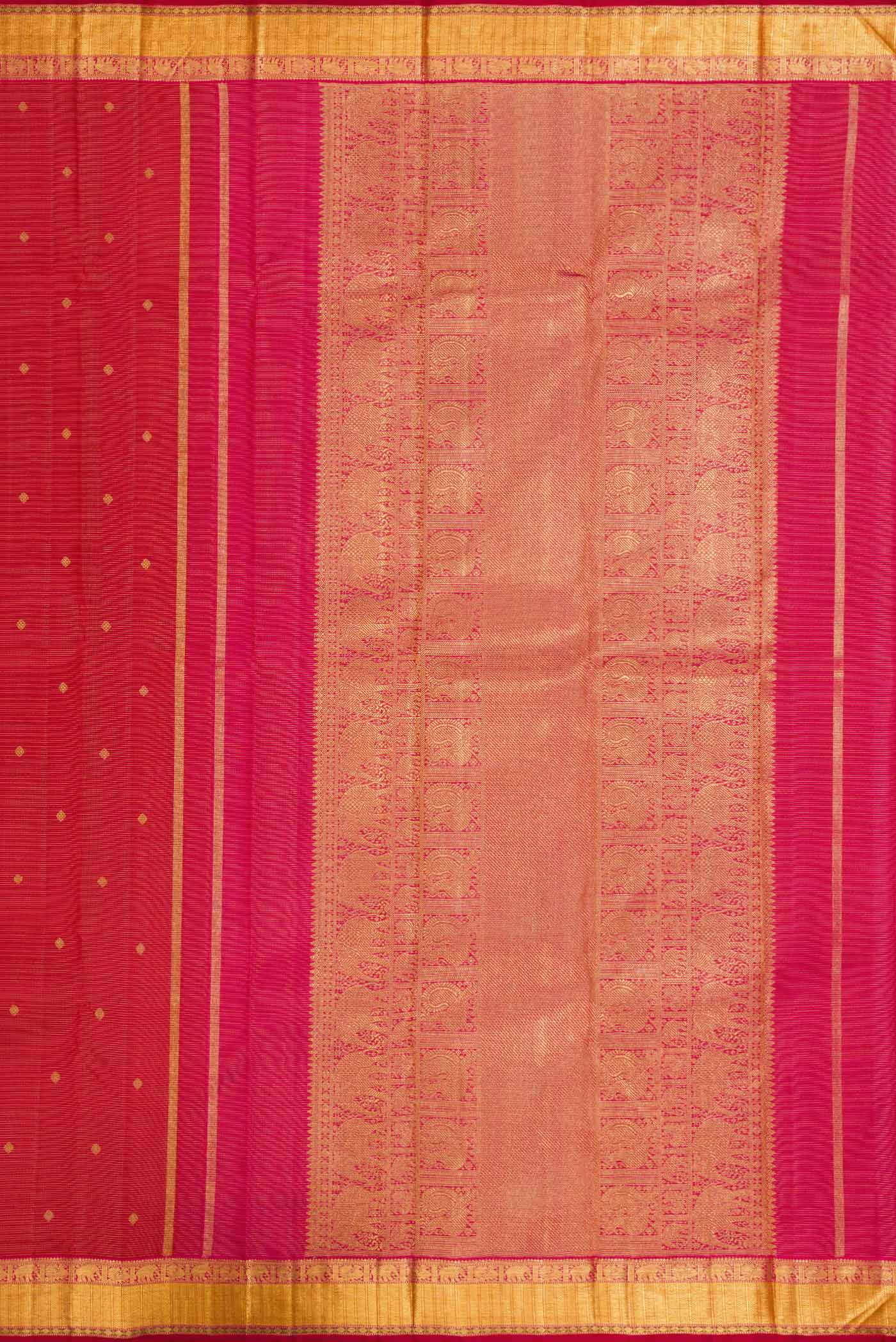 Pure Silk Pure Zari Maroon Dual Tone Kanjivaram Saree - Image 7