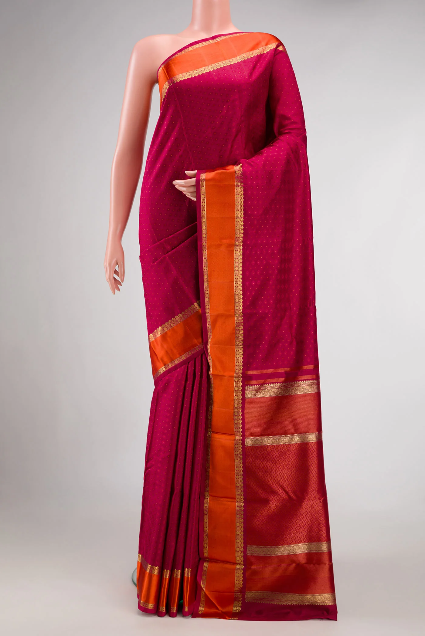 Pure Silk Pure Zari Maroon Kanchipuram Saree
