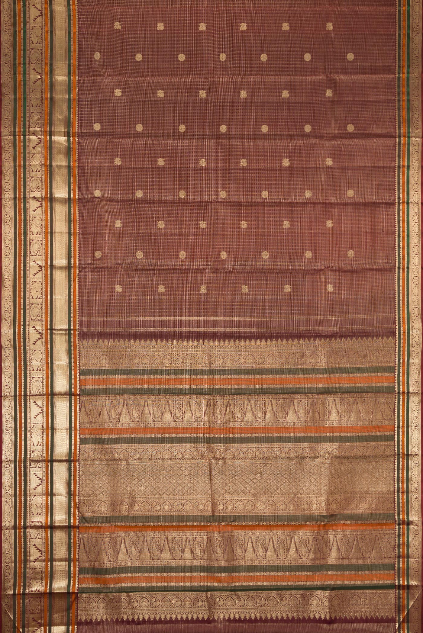 Brown Kanchipuram Silk Saree - Image 6
