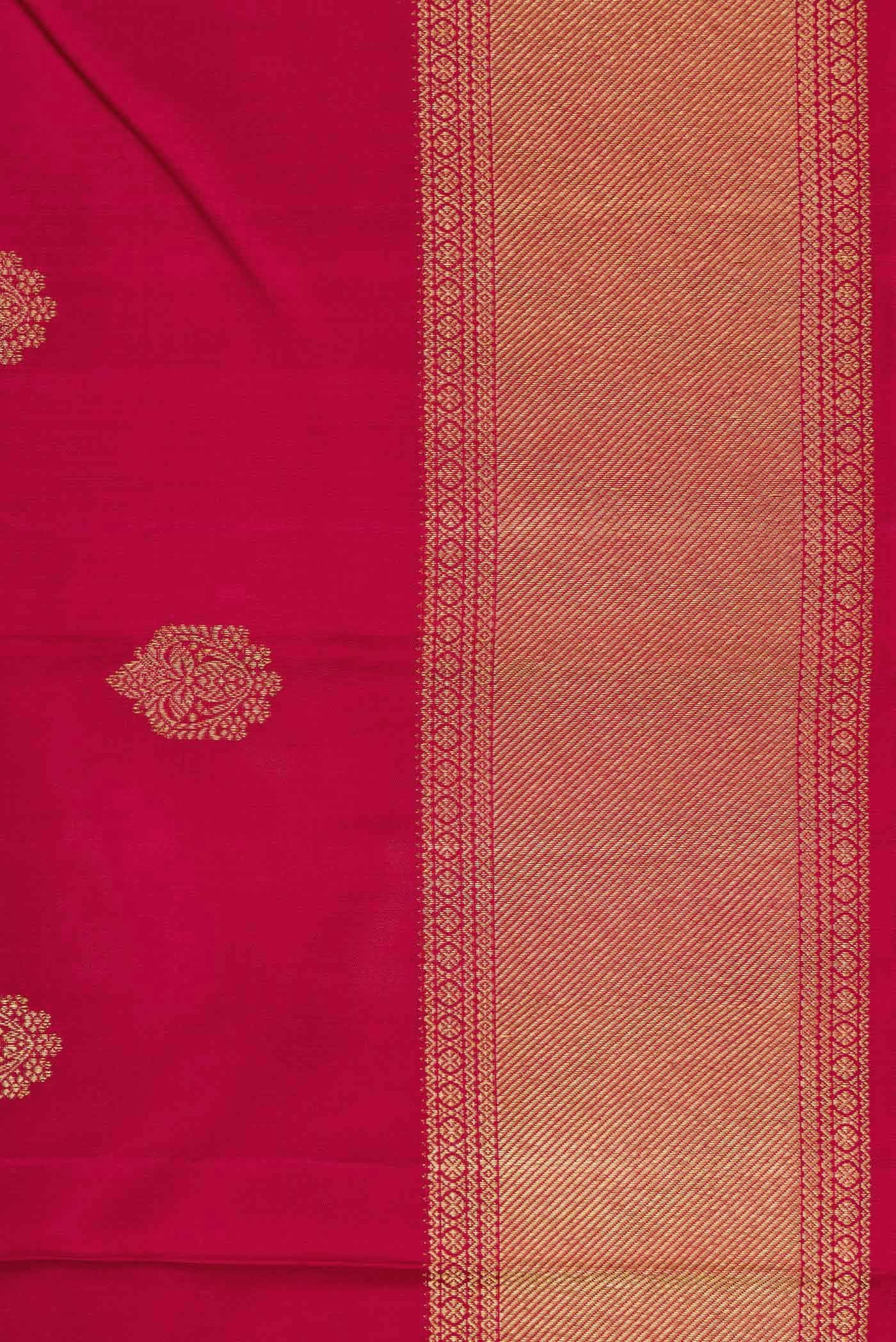 Pure Silk Pure Zari Maroon Dual Tone Kanjivaram Saree - Image 3