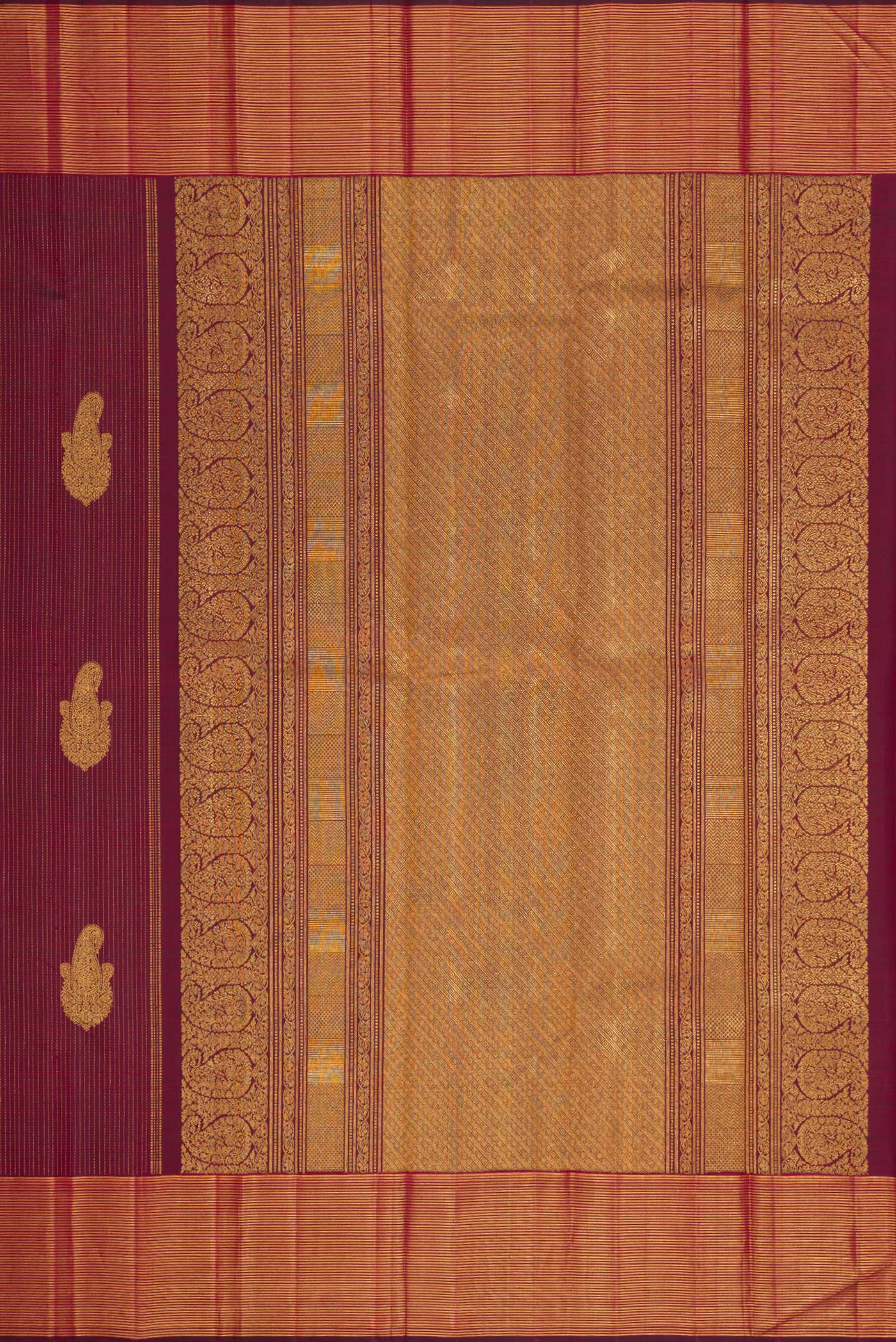 Maroon Dual Tone Kanjivaram Silk Saree - Image 7