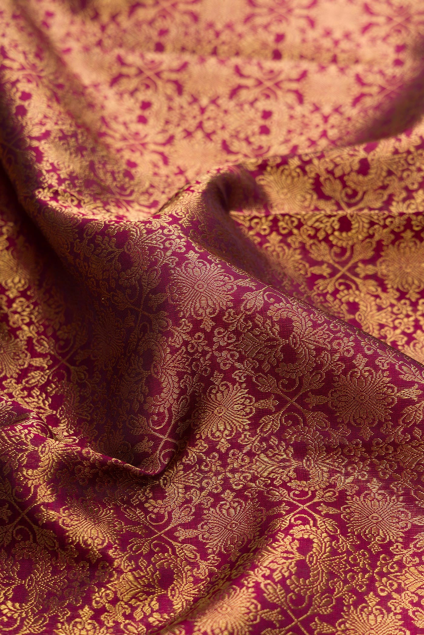 Pure Silk Pure Zari Maroon Kanjivaram Saree - Image 2