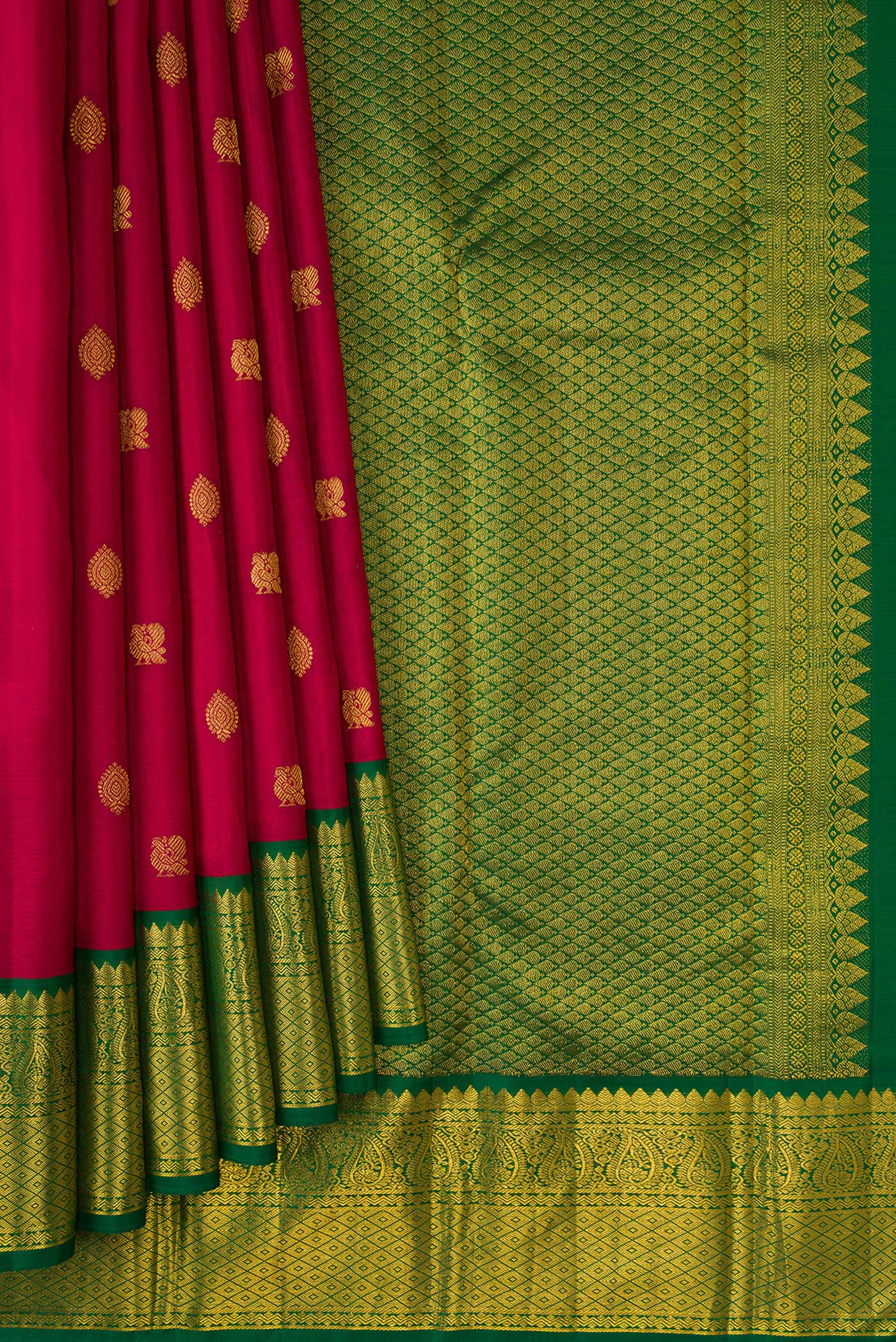 Maroon Kanjivaram Silk Saree - Image 4