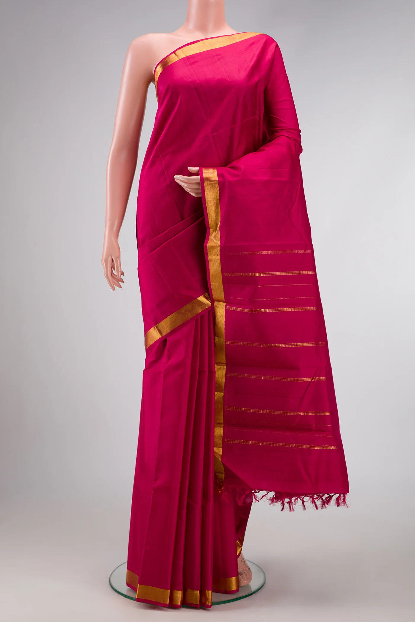 Pure Silk Pure Zari Maroon Kanjivaram Saree