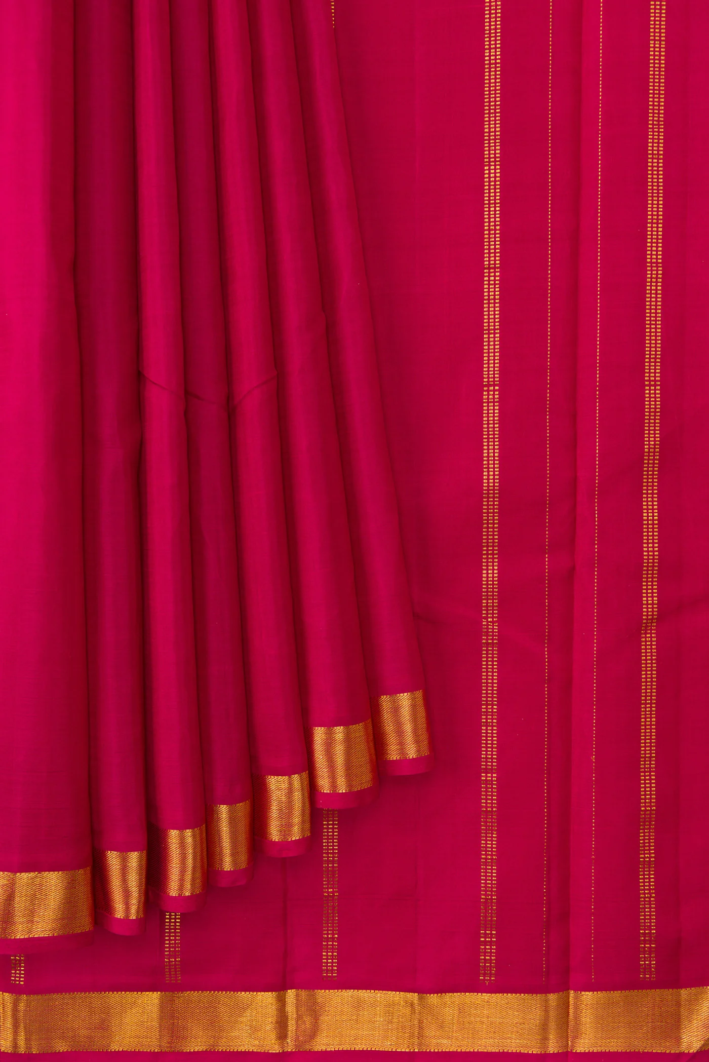 Pure Silk Pure Zari Maroon Kanjivaram Saree - Image 4