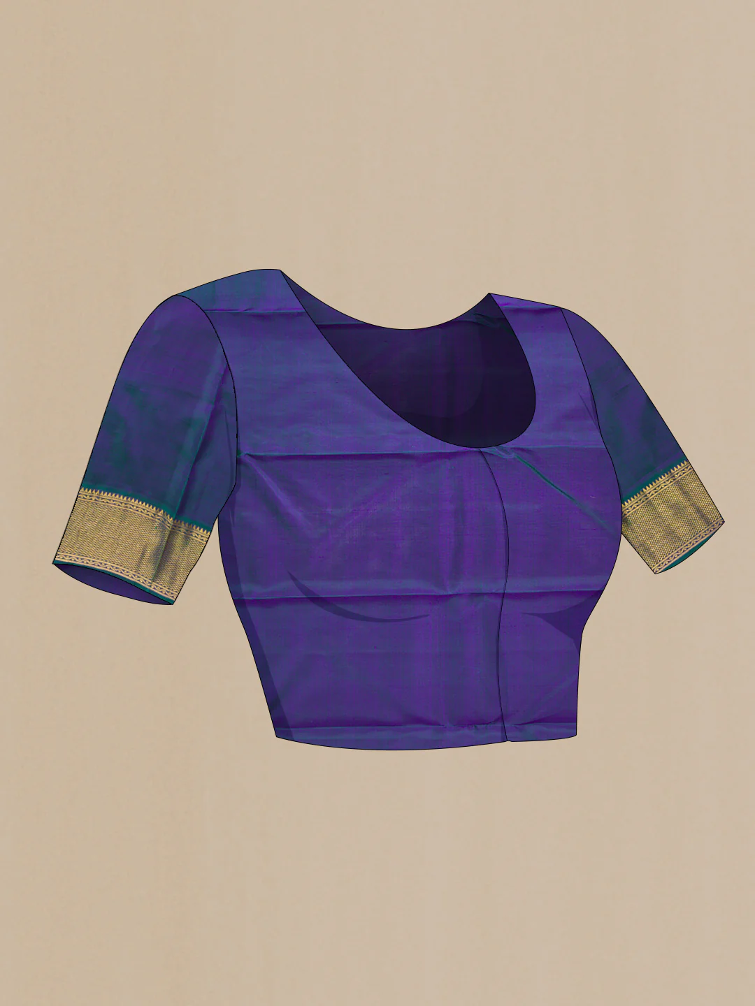 Pure Silk Pure Zari Maroon Dual Tone Kanjivaram Saree - Image 5