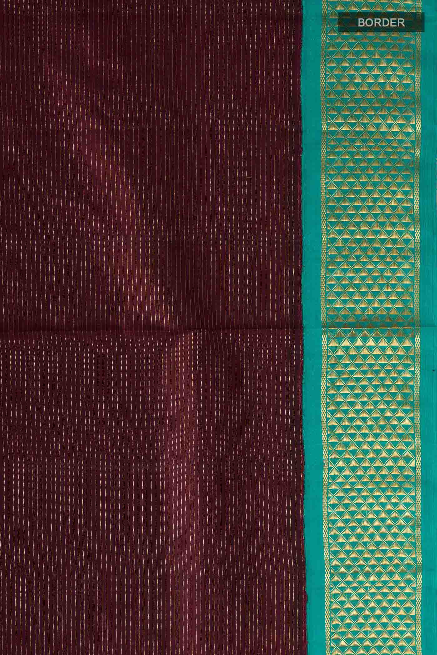 Pure Silk Pure Zari Maroon Kanchipuram Nine Yards Saree - Image 2