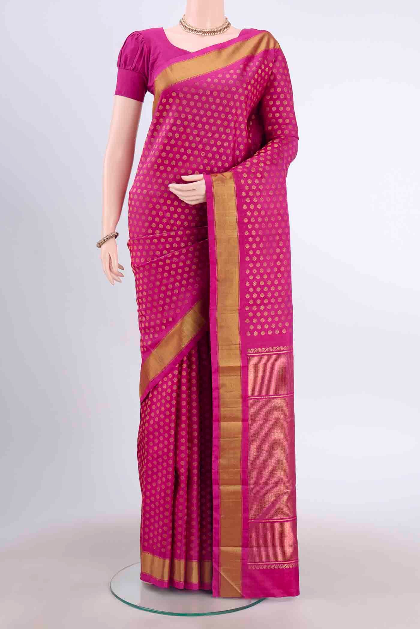 Pure Silk Pure Zari Maroon Kanjivaram Saree