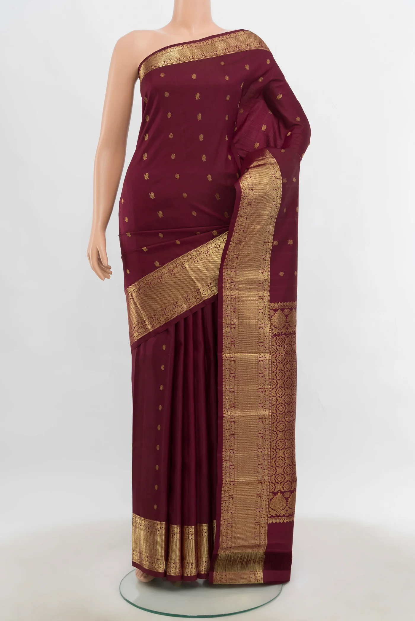Maroon Kanchipuram Silk Saree