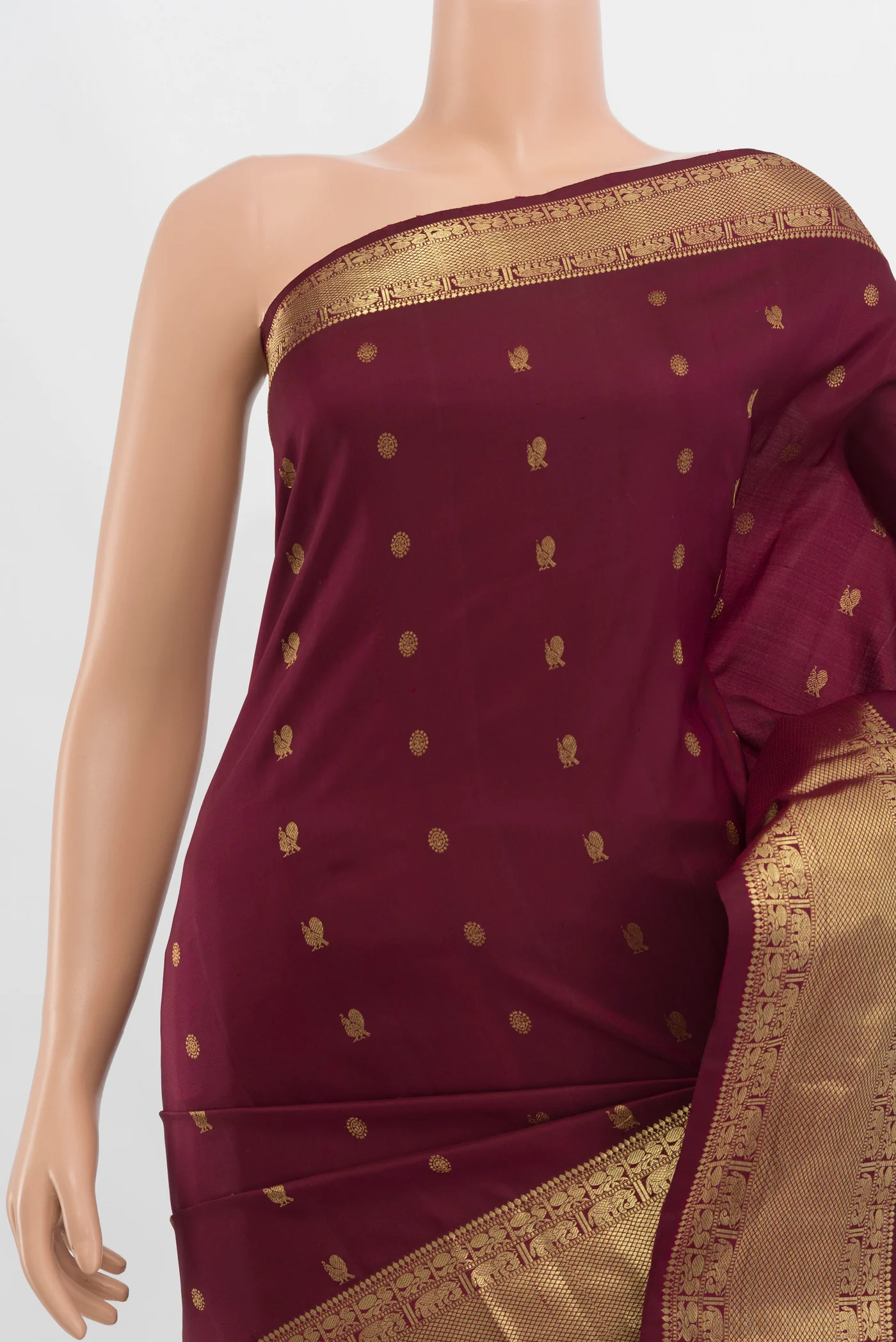 Maroon Kanchipuram Silk Saree - Image 2