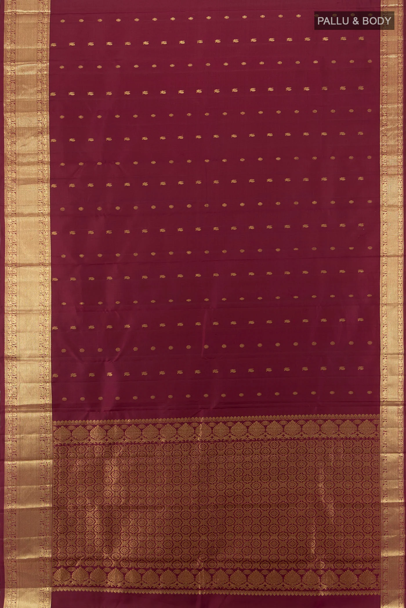 Maroon Kanchipuram Silk Saree - Image 5