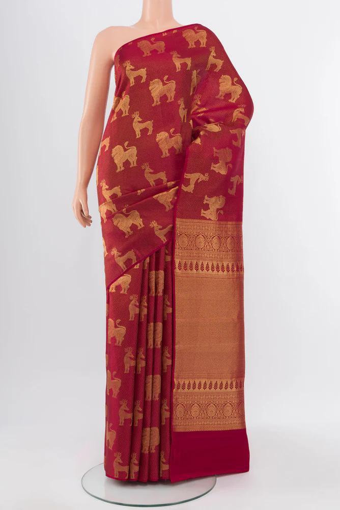 Maroon Kanchipuram Silk Saree