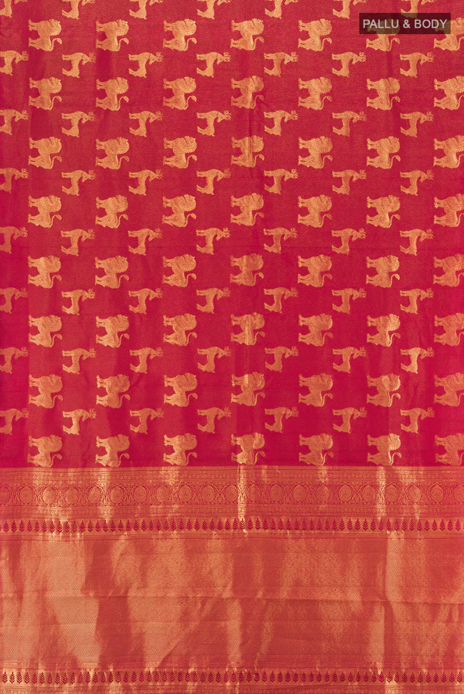 Maroon Kanchipuram Silk Saree - Image 5