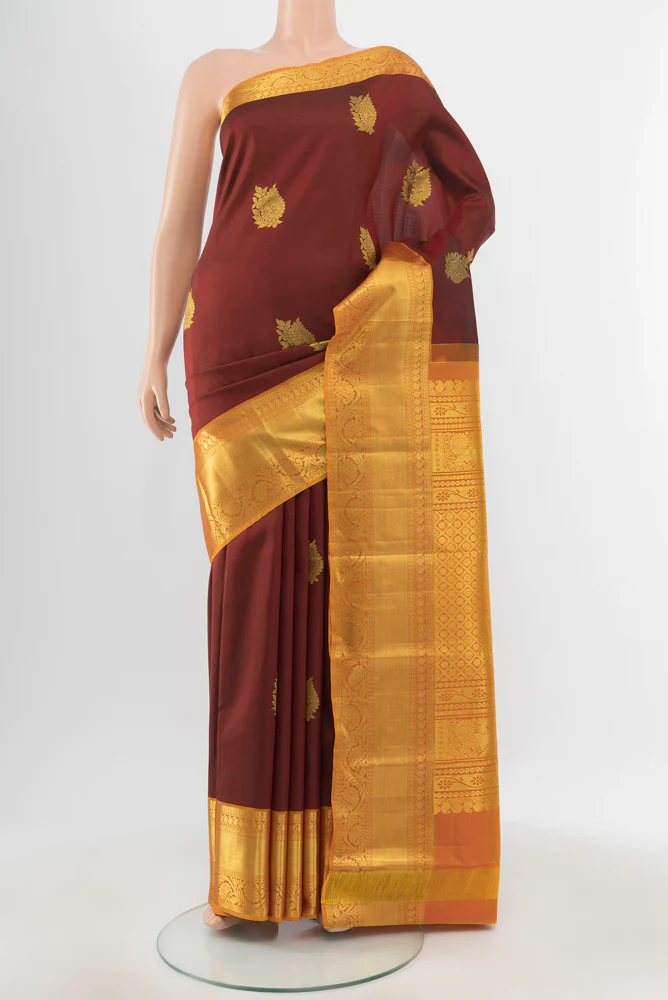 Maroon Kanchipuram Silk Saree