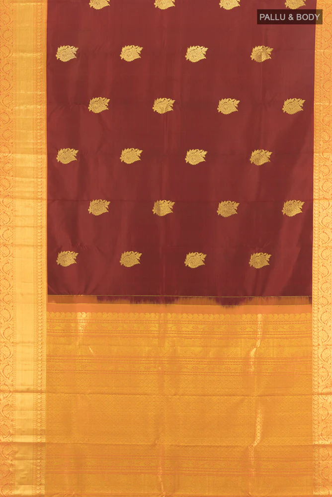 Maroon Kanchipuram Silk Saree - Image 5