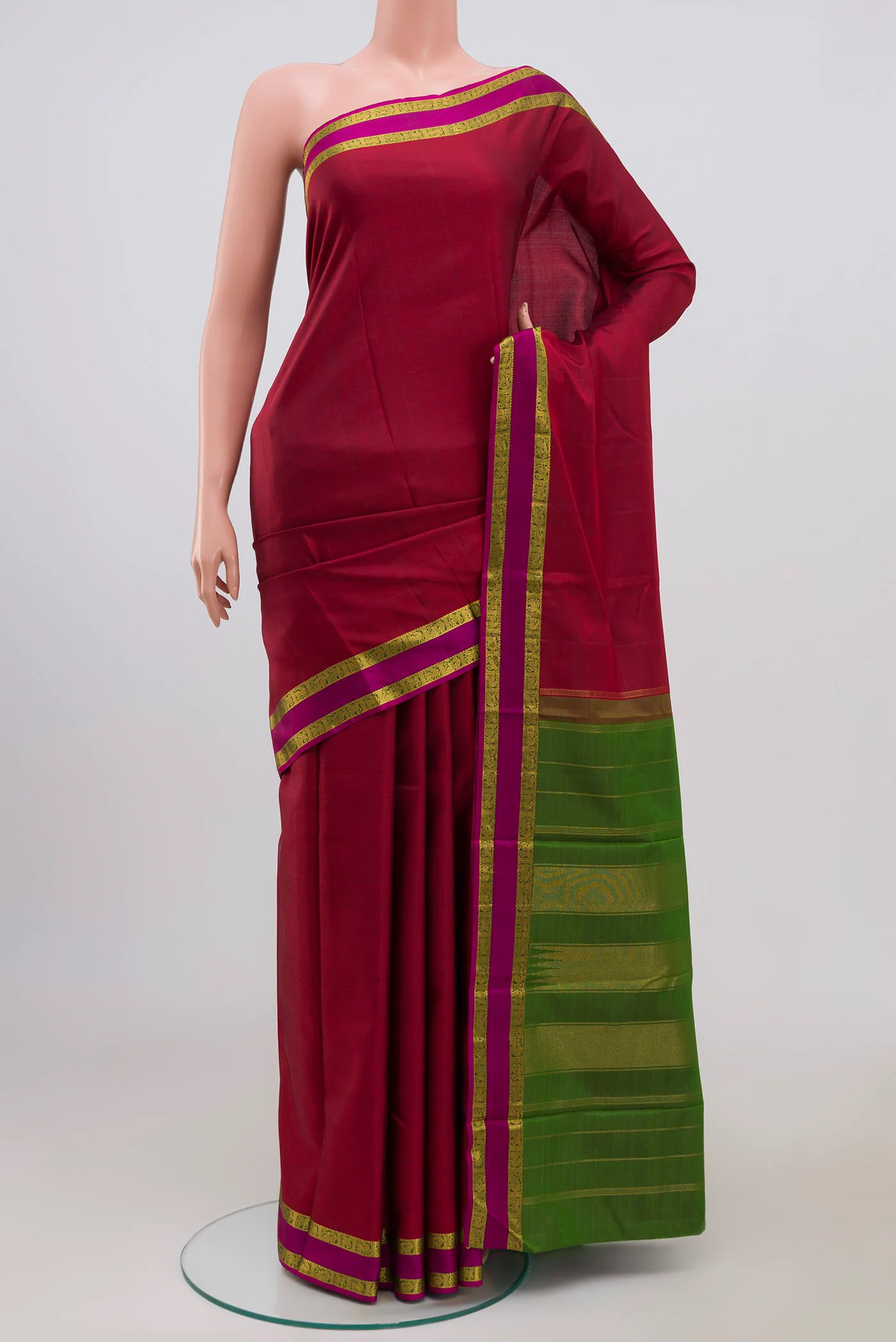 Maroon Kanchipuram Silk Saree