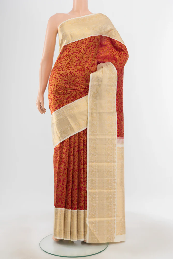 Pure Silk Pure Zari Red Kanchipuram Saree