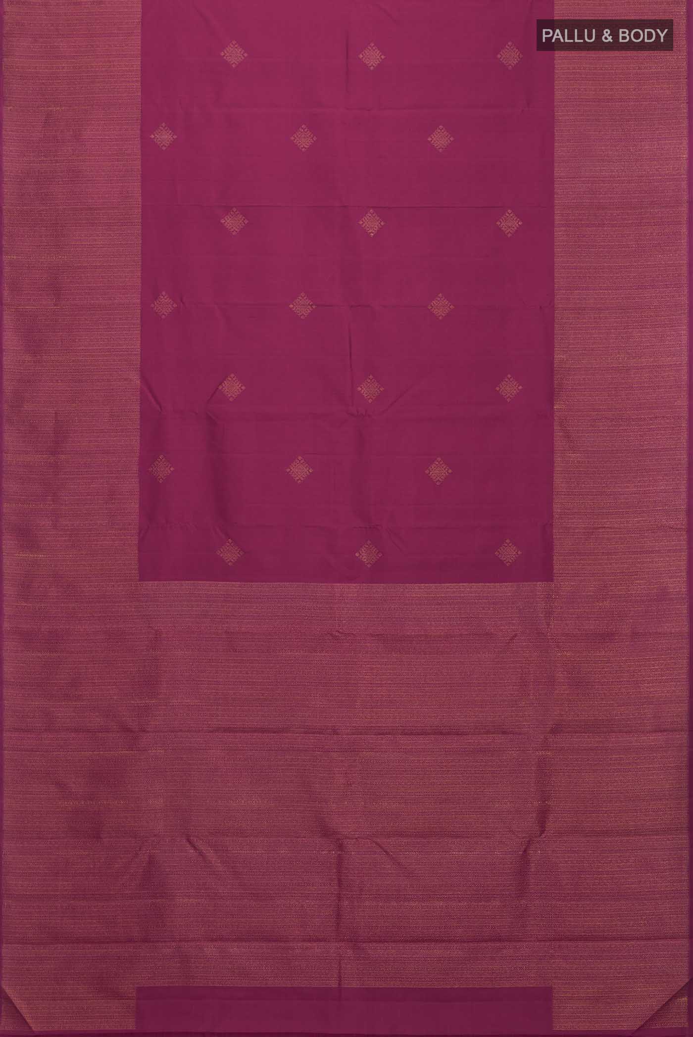 Pure Silk Pure Zari Maroon Kanjivaram Saree - Image 6