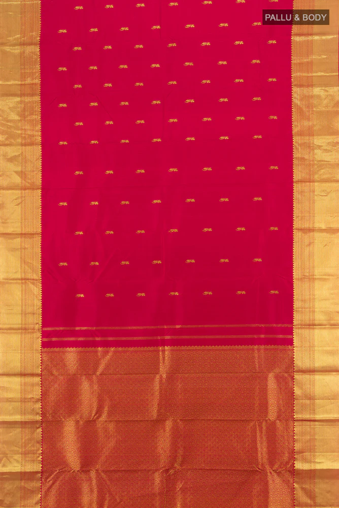 Maroon Kanchipuram Silk Saree - Image 5