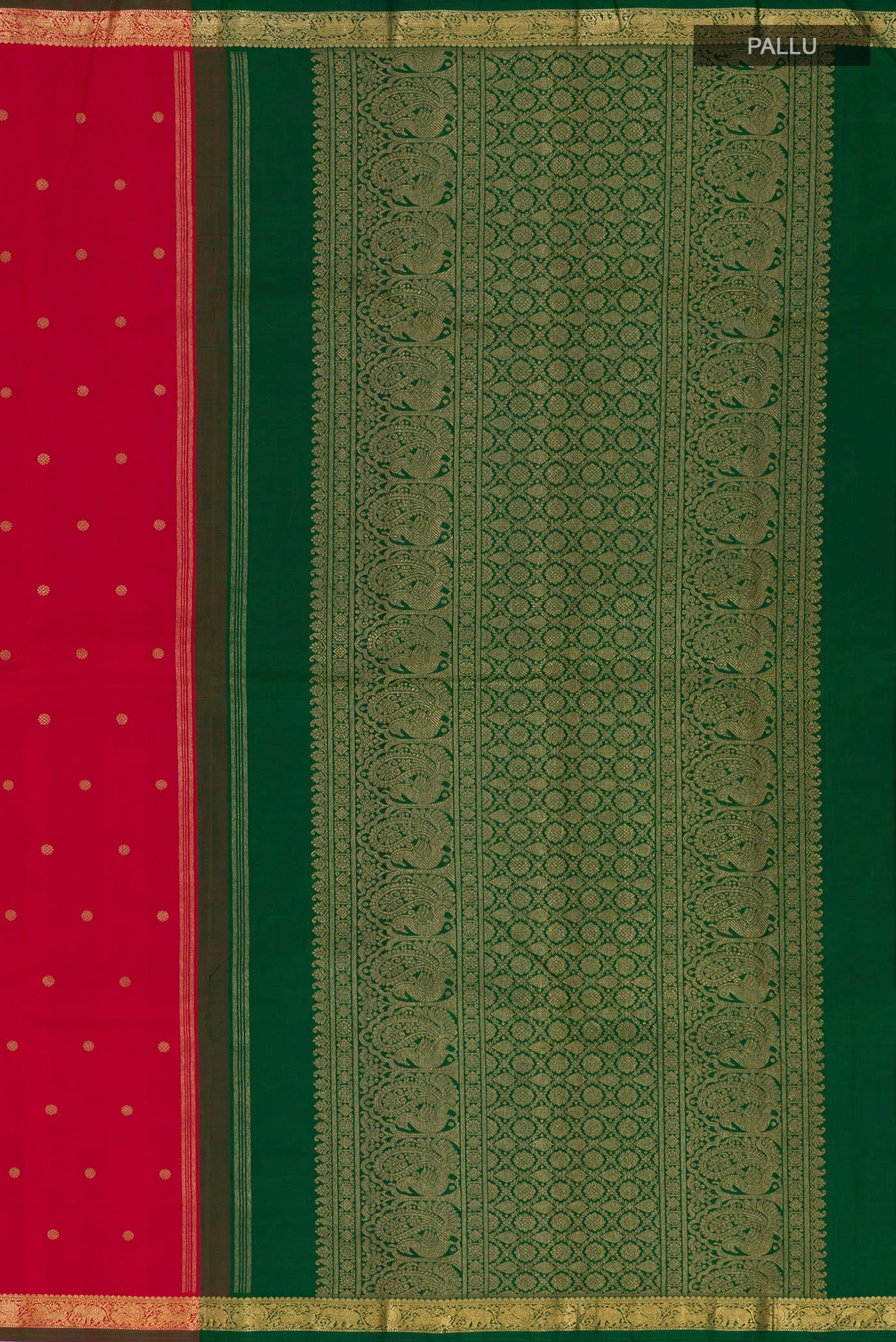 Pure Silk Pure Zari Pink Kanchipuram Saree - Image 6