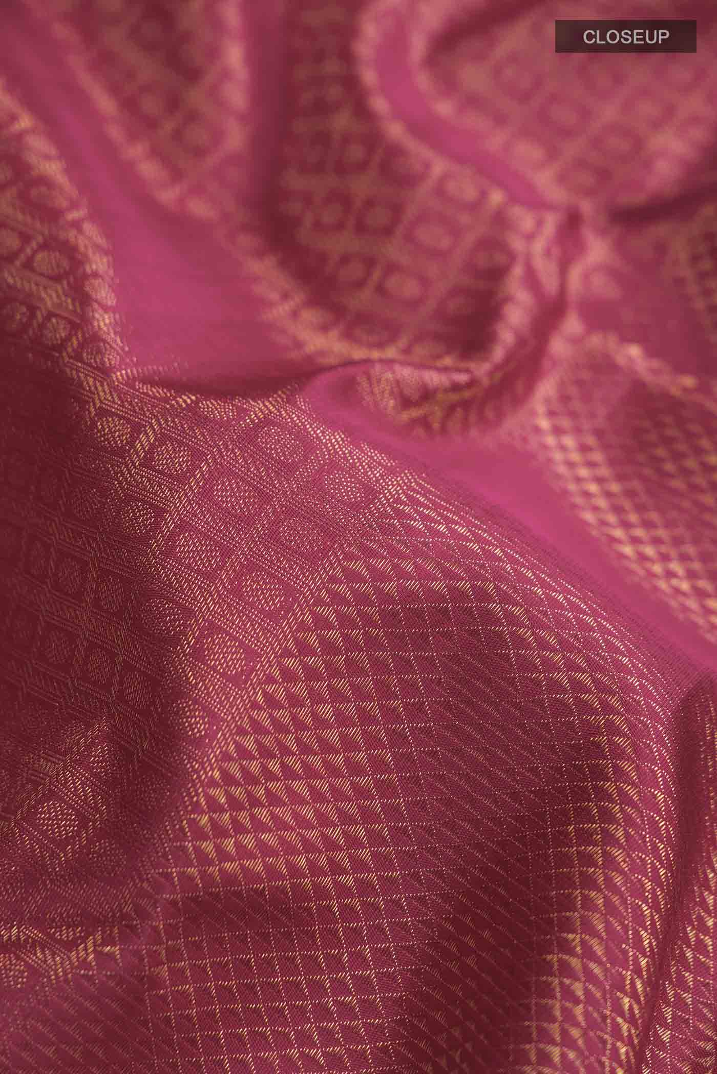 Pure Silk Pure Zari Maroon Kanjivaram Saree - Image 2
