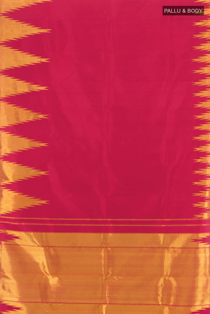 Pure Silk Pure Zari Maroon Kanjivaram Saree - Image 5