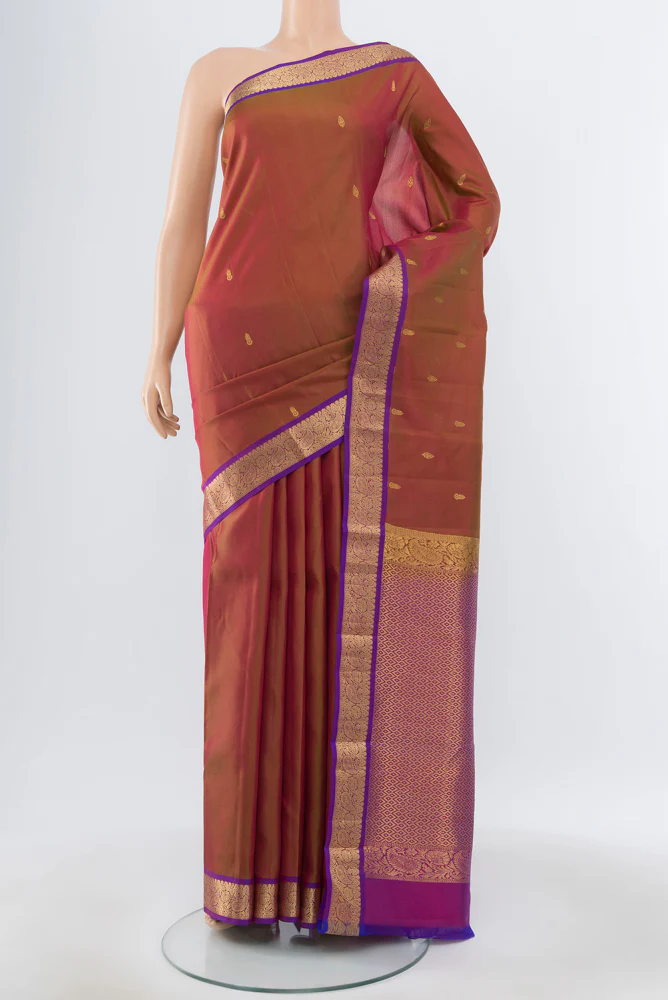 Green with Pink Color Kanjivaram Silk Saree