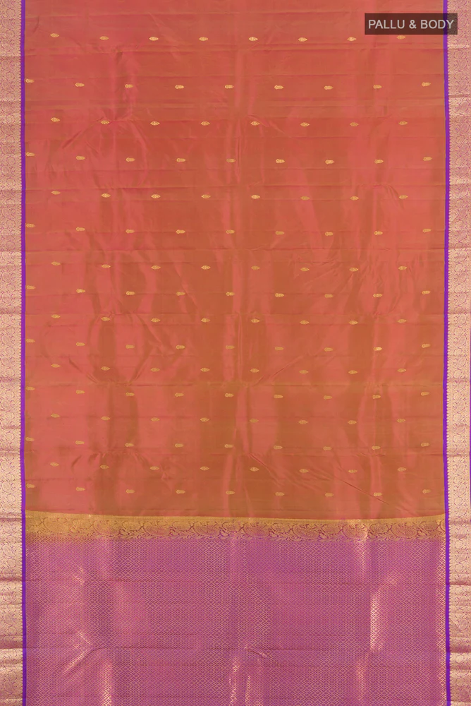 Green with Pink Color Kanjivaram Silk Saree - Image 5