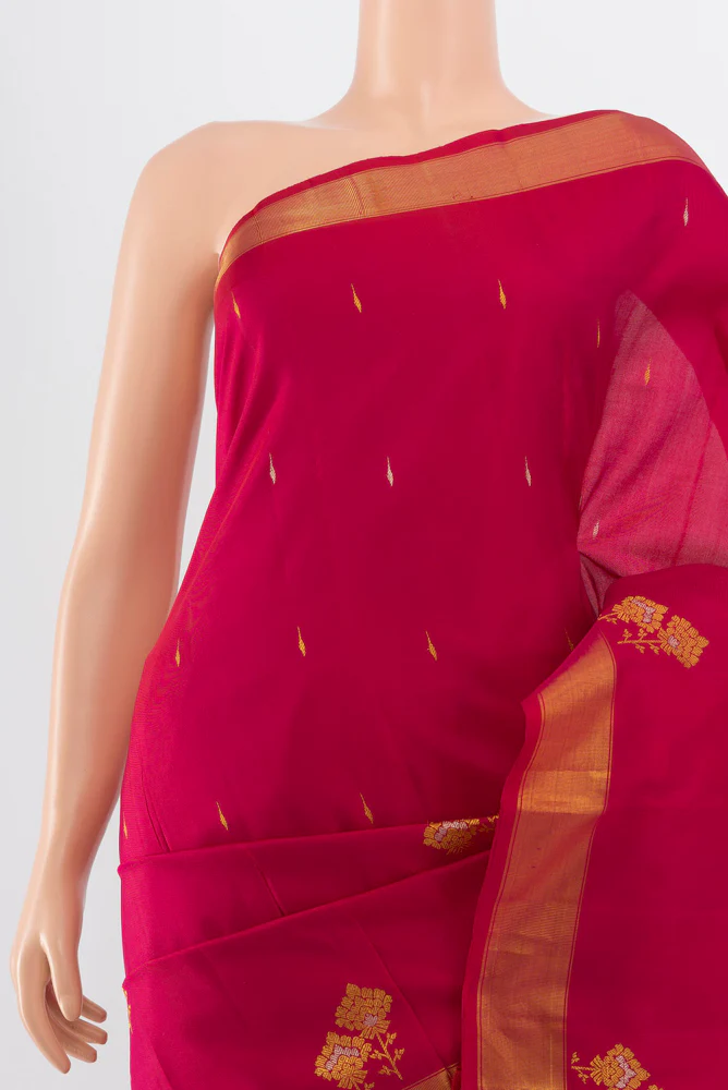 Maroon Kanjivaram Silk Saree - Image 2