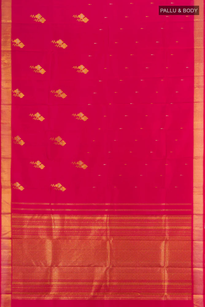 Maroon Kanjivaram Silk Saree - Image 5