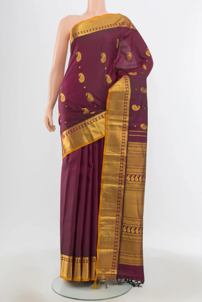 Maroon Kanjivaram Silk Saree