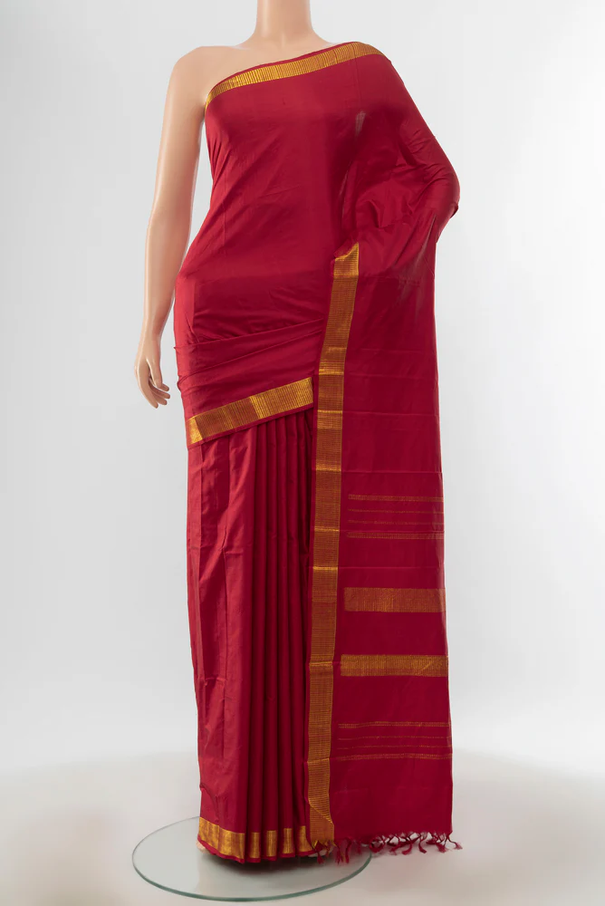 Maroon Kanjivaram Silk Saree