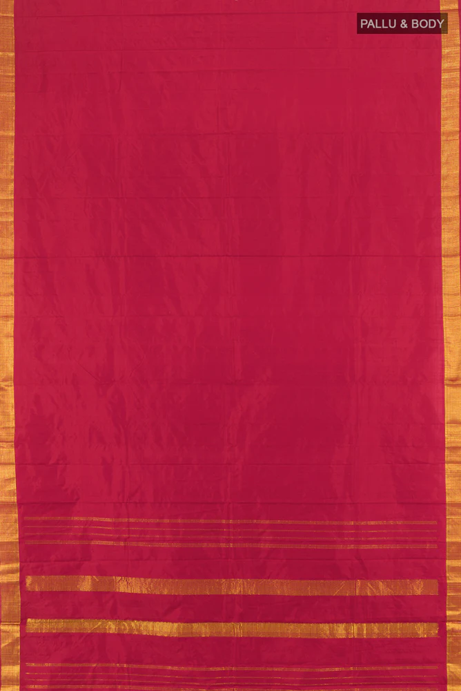 Maroon Kanjivaram Silk Saree - Image 4