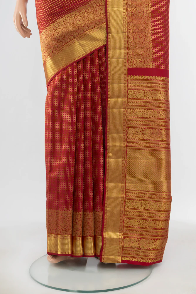 Red Kanjivaram Silk Saree - Image 3