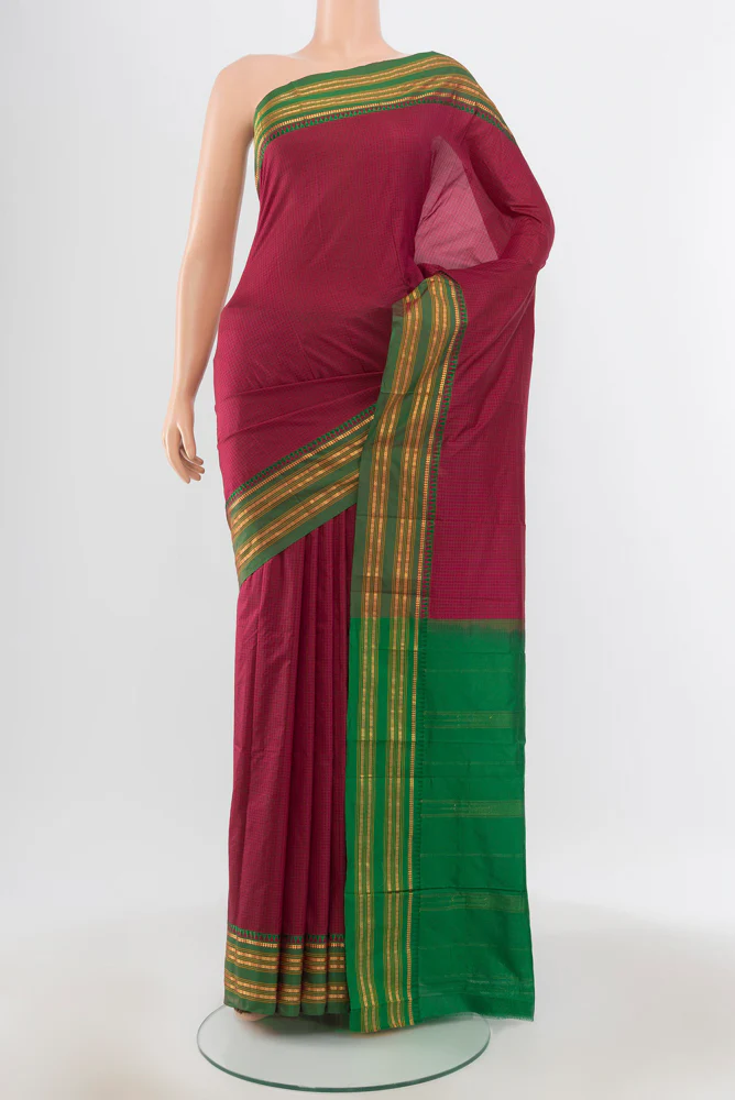 Maroon Narayanpet Silk Saree