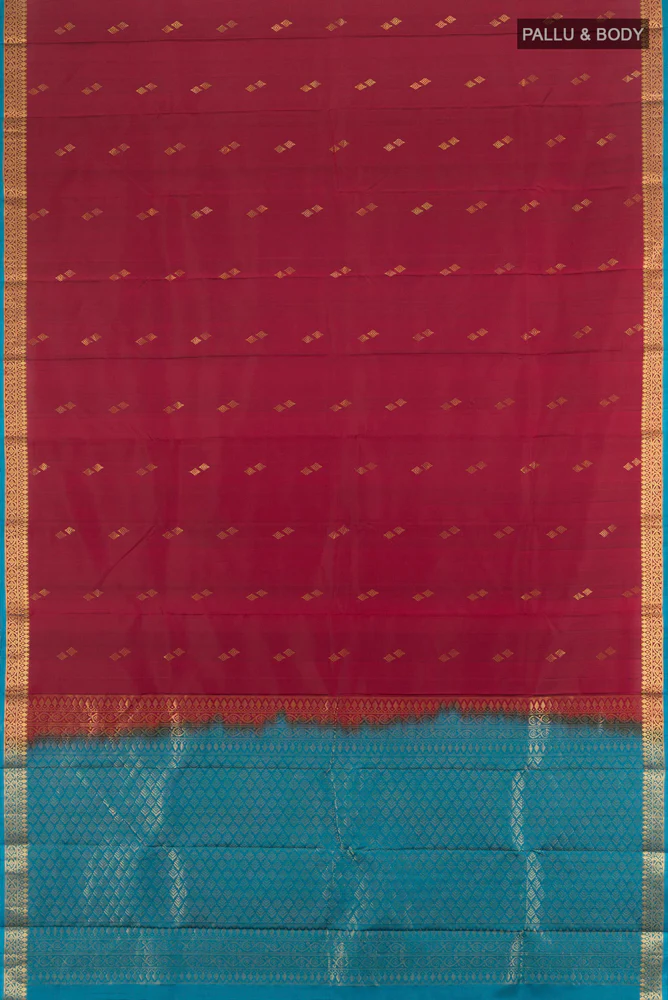 Maroon Soft Silk Saree - Image 5