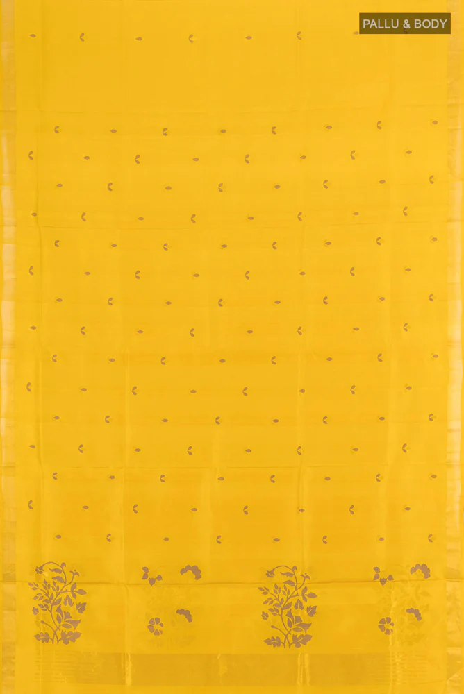 Lemon Yellow Uppada Silk Saree - Image 5
