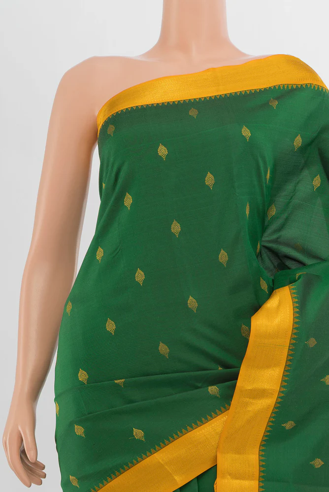 Green Kanchipuram Silk Saree - Image 2