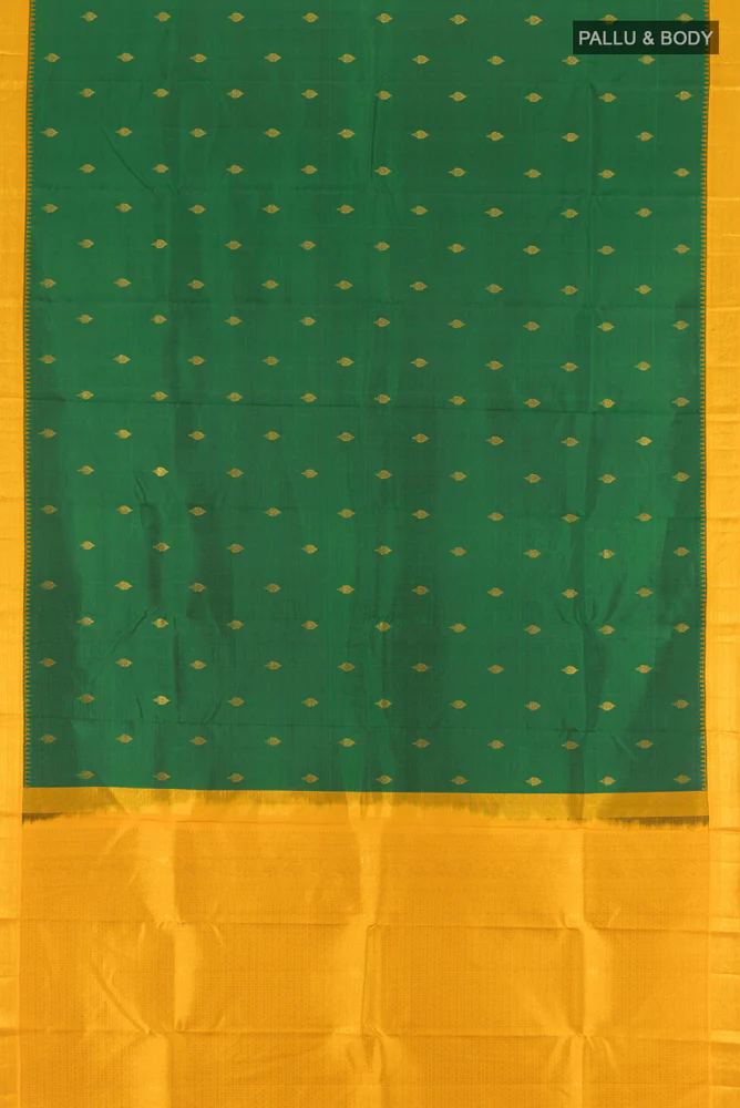 Green Kanchipuram Silk Saree - Image 5
