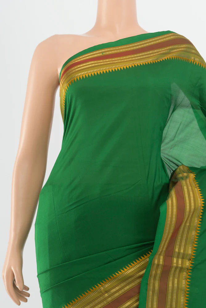 Green Narayanpet Silk Saree - Image 2