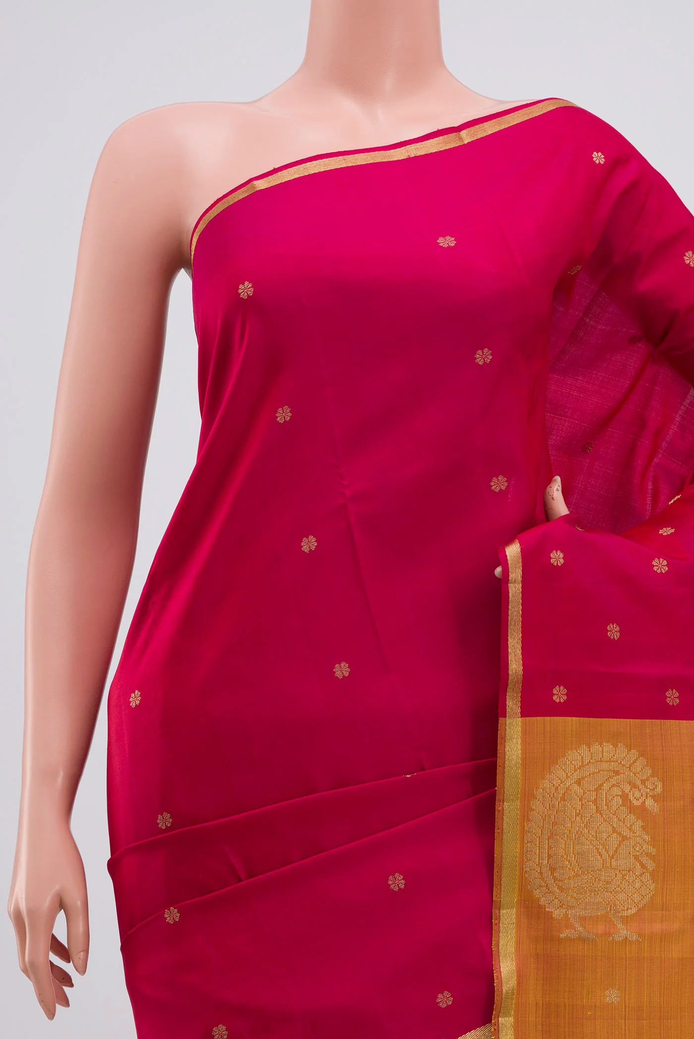 Pure Silk Pure Zari Multi Color Kanchipuram Saree - Image 2