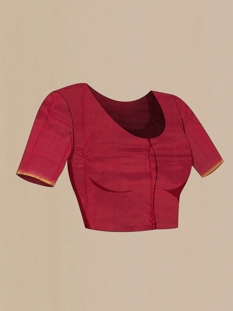 Coral Kanchipuram Silk Saree - Image 4