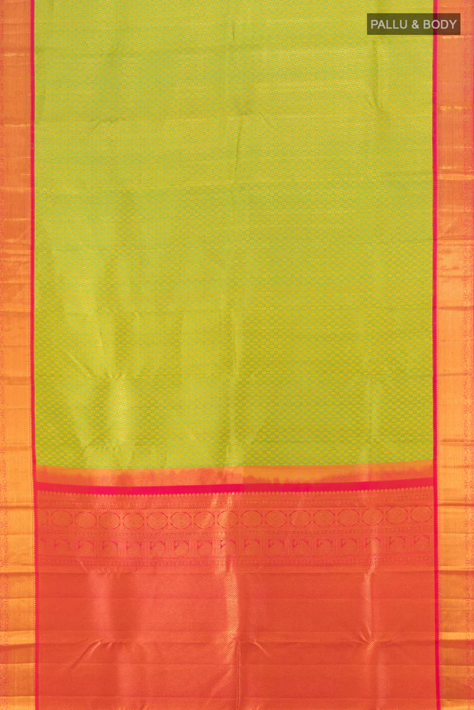 Parrot Green Kanjivaram Silk Saree - Image 5