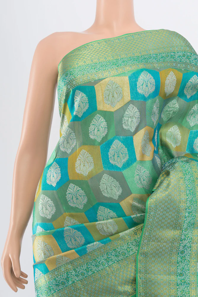 Multi Color Kanjivaram Silk Saree - Image 2