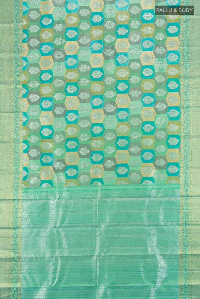 Multi Color Kanjivaram Silk Saree - Image 5