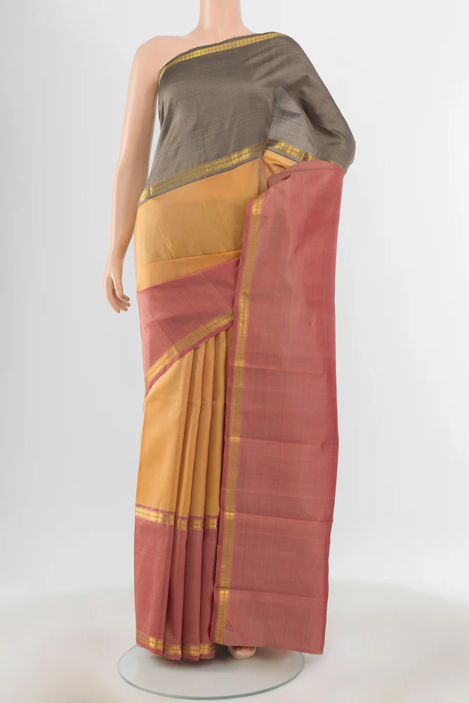 Sandal Kanjivaram Silk Saree