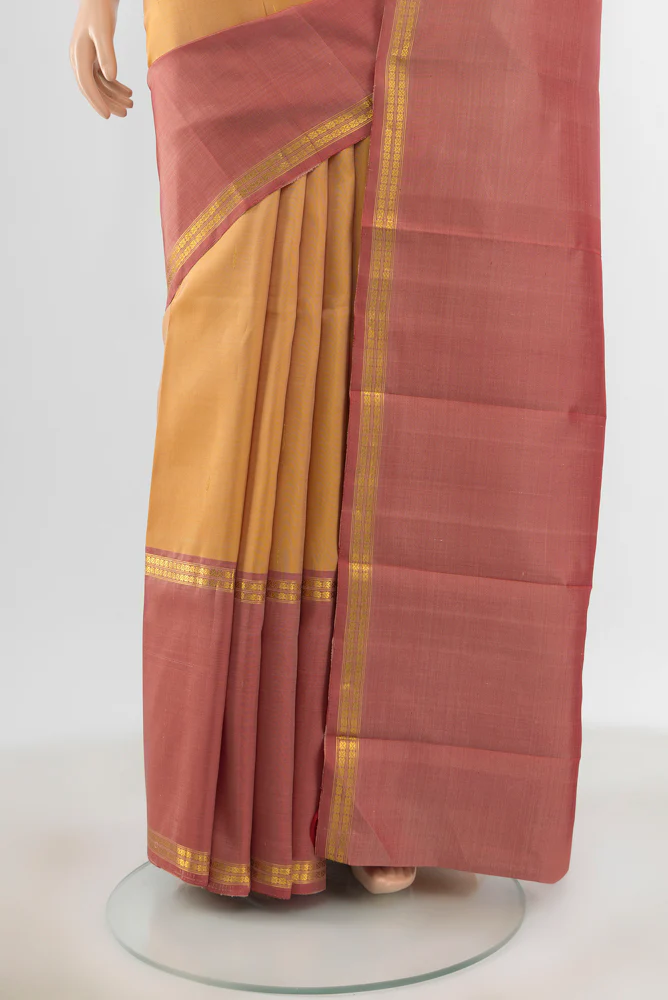 Sandal Kanjivaram Silk Saree - Image 3