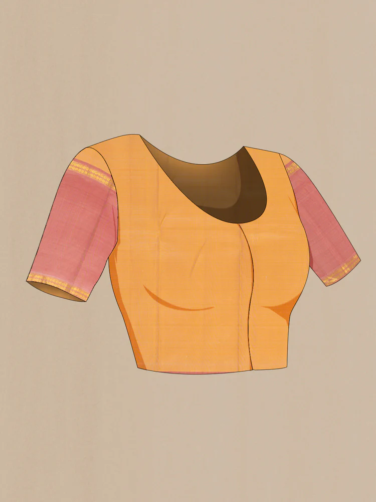 Sandal Kanjivaram Silk Saree - Image 4