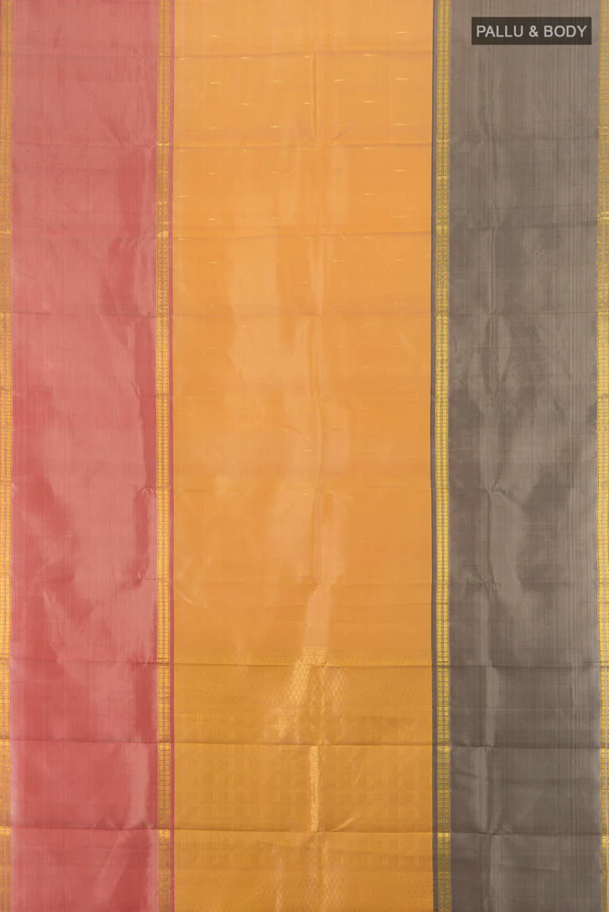 Sandal Kanjivaram Silk Saree - Image 5